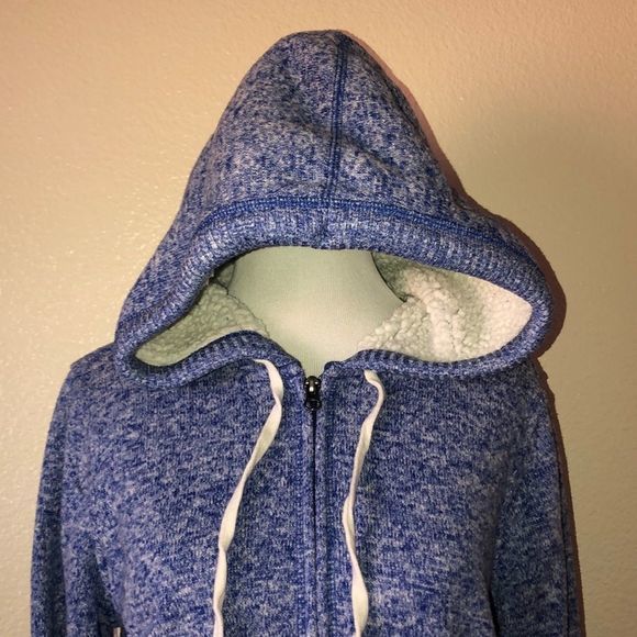 🎀  3/$20 SO large blue heathered zip up hoodie - Picture 2 of 6